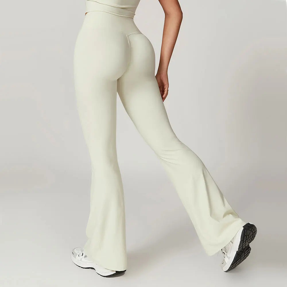 🍒Flare leggings yoga pants women bell-bottoms yoga tights high waist fitness pants stretch gym workout sports push up leggings Look lovely Leg's