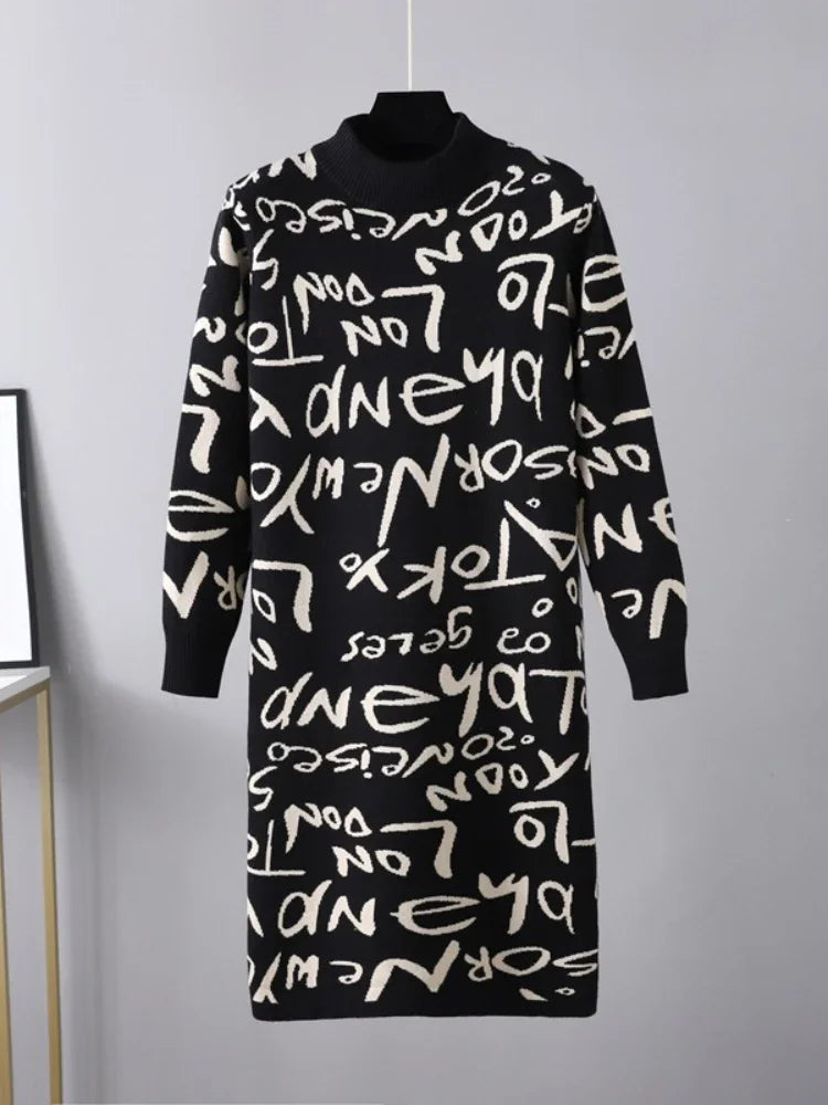 🍒Women's jumper dress o-neck sweaters elegant cool autumn, winter fashion knit pullover smart casual wear