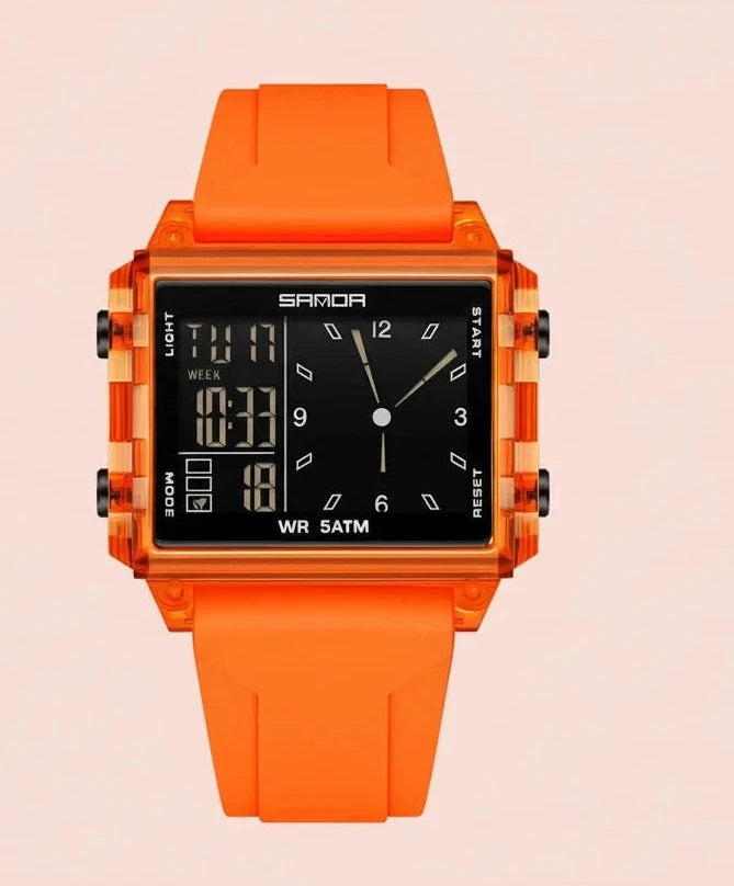 🍒Fashion electronic watches unisex luminous calendar time piece waterproof clock outdoor sports Casual Ladies Digital Wristwatch  Face The Day With A Big Face