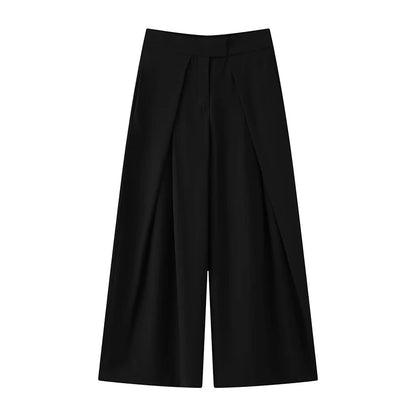 🍒Casual black blazer and pants set long sleeve jacket with fitted waist and long kick flare solid straight pant set women spring autumn suits  ‘Well fit