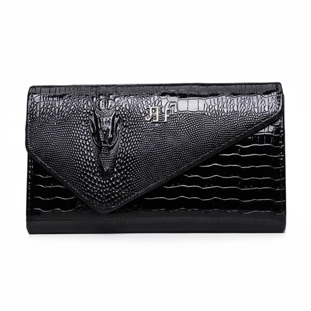 🍒Europe and america trendy clutch bags for women,designer fashion crocodile pattern under arm black envelope hand bag female large capacity bag Metalic gold available occasion clutch Cool Croco Clutch,Clickety Click Quick