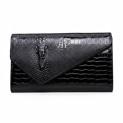 🍒Europe and america trendy clutch bags for women,designer fashion crocodile pattern under arm black envelope hand bag female large capacity bag Metalic gold available occasion clutch Cool Croco Clutch,Clickety Click Quick