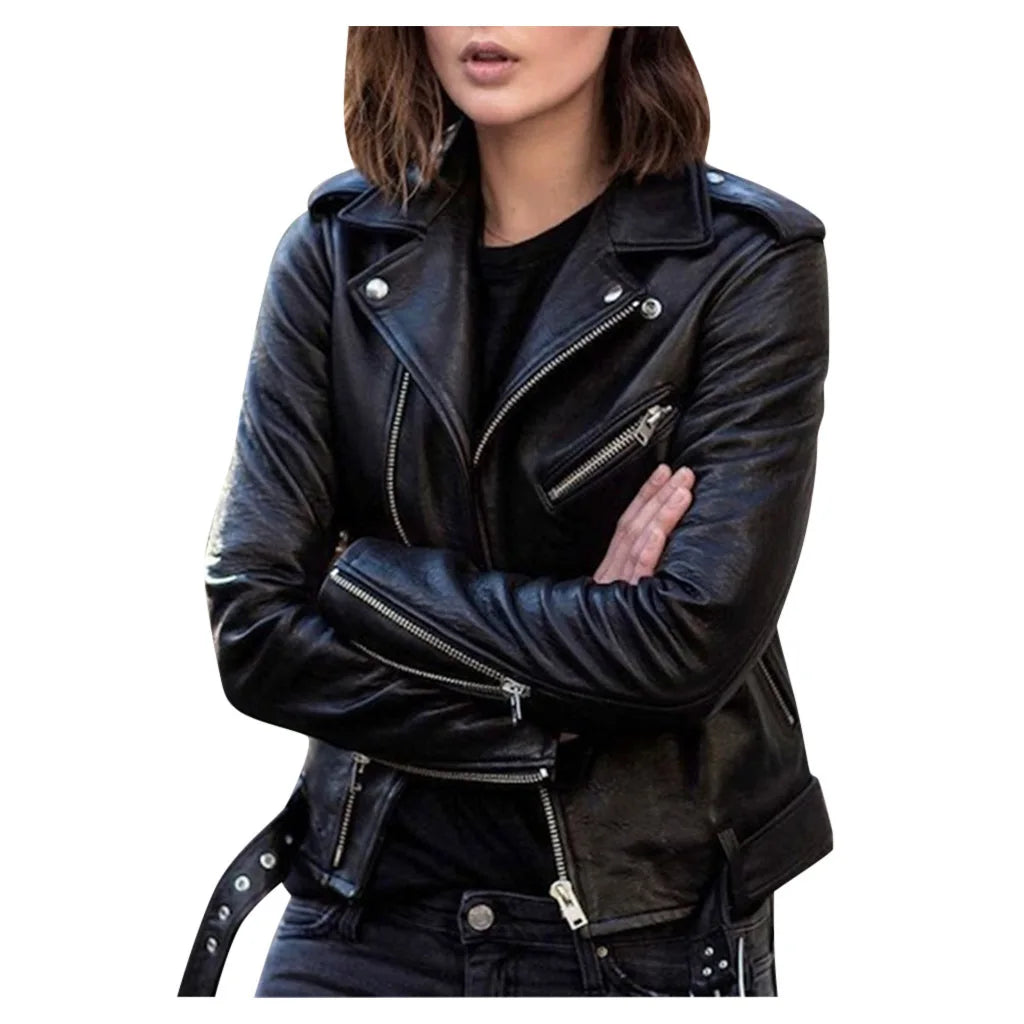 🍒Nabootsingsleer baadjies lente herfs mode ritssluit buiteklere slim toevallige motorfietsryer baadjie plus grootte buiteklere Klim op die motorfiets