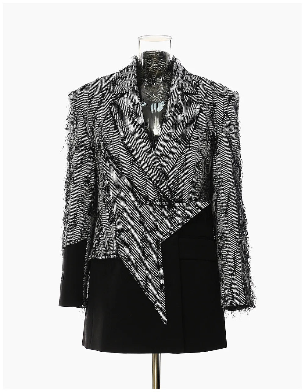 🍒Chic blazer asymmetrical design jacket patchwork contrast colour personality high street smart casual coats women Be A-  STAR in your fashion JACKET
