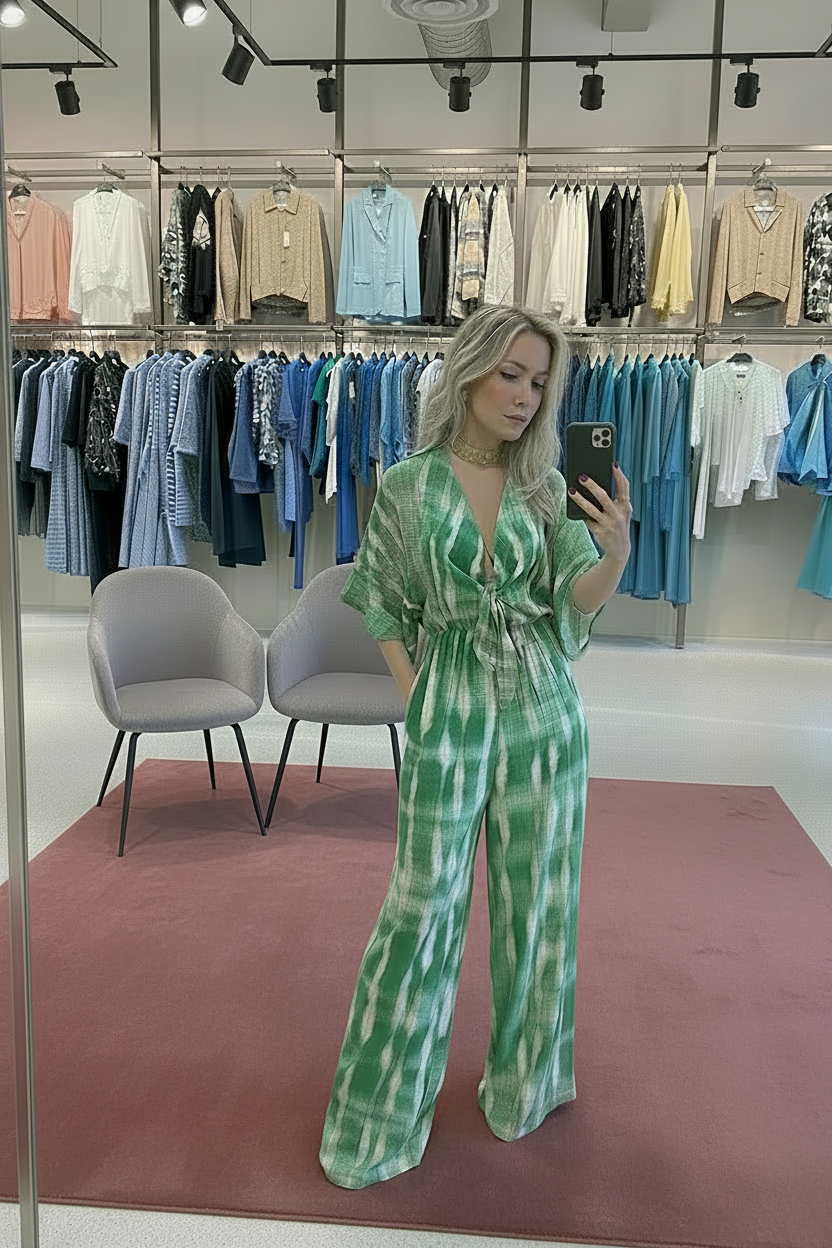 🍒Women's Jumpsuits tie dye Summer relaxed outfits casual  clothing for ladies v-neck one piece tie bow fashion loose wide leg Jumpsuit rompers S-XXXL  tye this tie Into Your style
