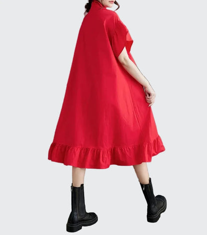 🍒Somer los rok, artistieke hoë-lae ruffelafwerking uitrusting met 3D-blom, katoenmengsel, kantoor slim-gemaklike vroue middellengte A-lyn. Moenie dat dit jou ontstel nie, pluk 'n blom en glip in die somer in.