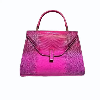 🍒Luxury designer bag brand-high quality genuine leather lizard-print handbag with metal feet single handle crossbody women's fashion accessories trend shoulder bag for occassions Look-At-Me Lizzardy Lovely