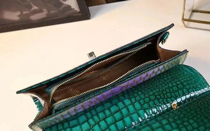 🍒Luxury designer handbags for women crocodile print bag brand high quality crocodile crossbody purse cowhide tote bag women's occasion fashion accessory  Snap Up Your Cool Crinkly Croco