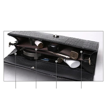🍒Europe and america trendy clutch bags for women,designer fashion crocodile pattern under arm black envelope hand bag female large capacity bag Metalic gold available occasion clutch Cool Croco Clutch,Clickety Click Quick