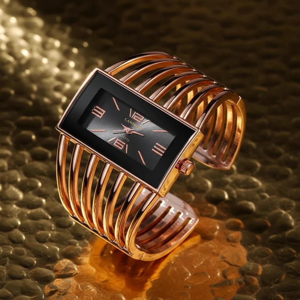 🍒Womens large face watch quality stainless steel luxury fashion rose gold bangle bracelet wristwatch for women dress ladies time piece female occasion jewellery accessory Watch This Bangle