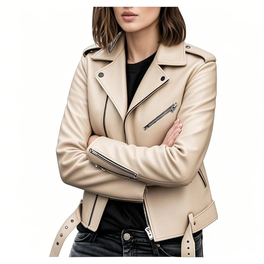 🍒Nabootsingsleer baadjies lente herfs mode ritssluit buiteklere slim toevallige motorfietsryer baadjie plus grootte buiteklere Klim op die motorfiets