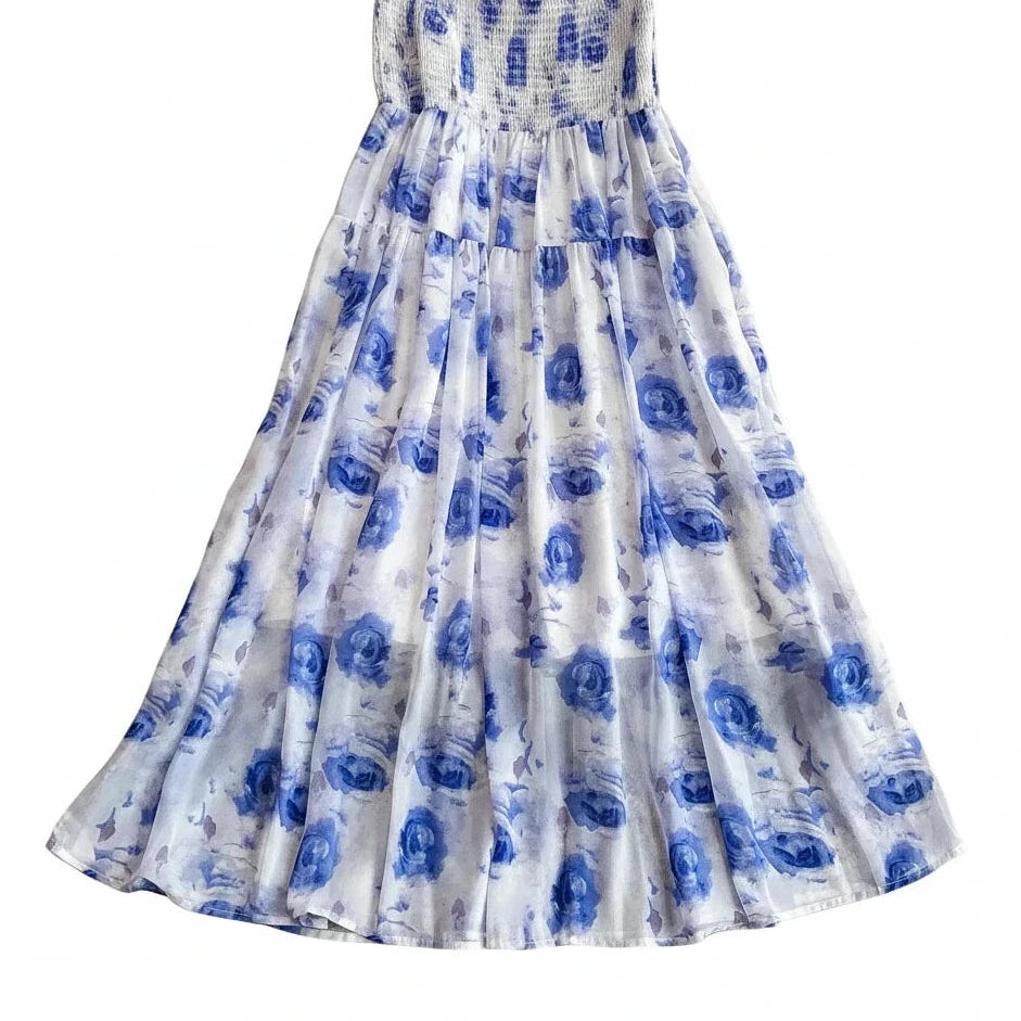 🍒Backless summer dress for women fashion beach wear slip sleeveless spaghetti straps smart casual outfit Flouncey Floral Fun