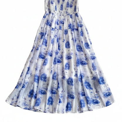 🍒Backless summer dress for women fashion beach wear slip sleeveless spaghetti straps smart casual outfit Flouncey Floral Fun