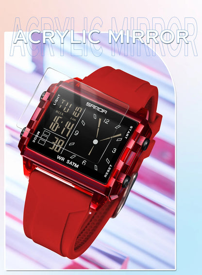 🍒Fashion electronic watches unisex luminous calendar time piece waterproof clock outdoor sports Casual Ladies Digital Wristwatch  Face The Day With A Big Face