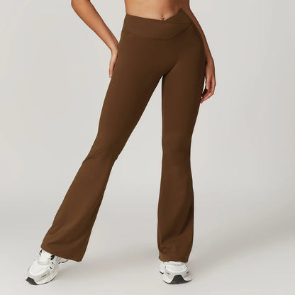 🍒Flare leggings yoga pants women bell-bottoms yoga tights high waist fitness pants stretch gym workout sports push up leggings Look lovely Leg's