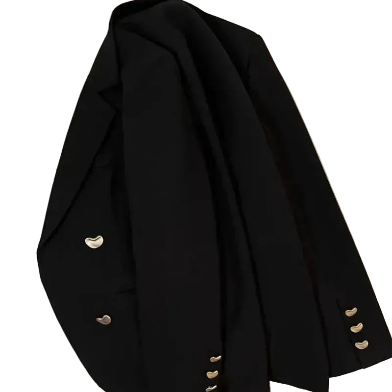 🍒Langmou dubbelborsbaadjie met lapel kort jasse vir vroue hoë kwaliteit buiteklere mode slim gemaklike baadjie vroue