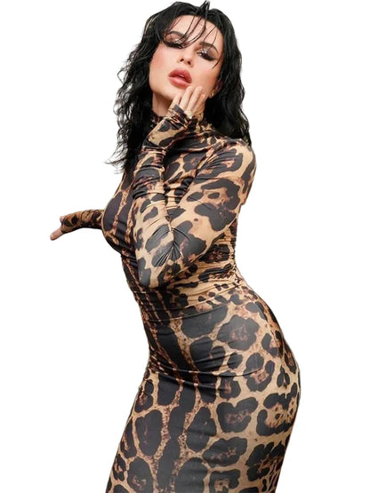 🍒Rooi gestreepte lang rok dames noupassende skilpadnek sebraprint maasuitrusting klubdrag partytjie geleentheidsdrag klere                       Catwalk Your Tiger