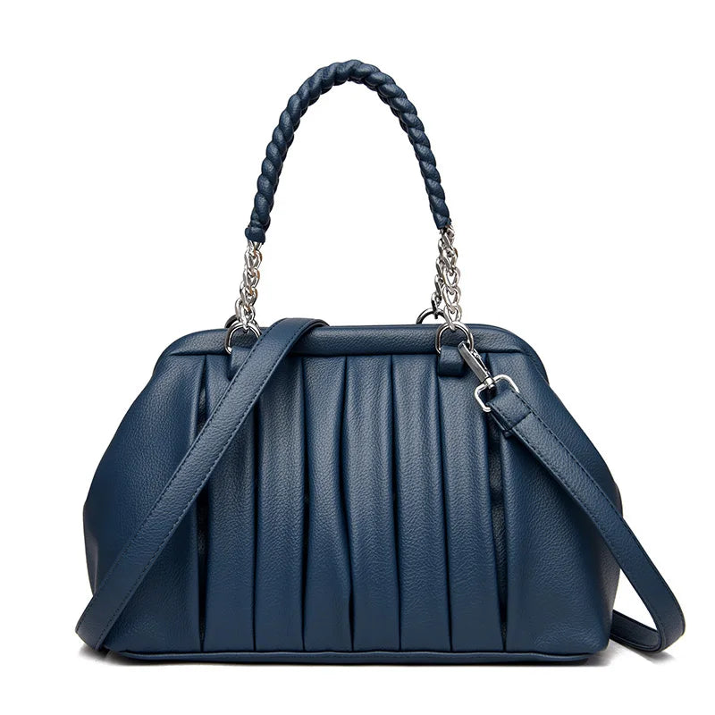 🍒Luxury large capacity pu leather women's crossbody bag Vintage style shoulder bag chain handbags for ladies Fashion carry bag