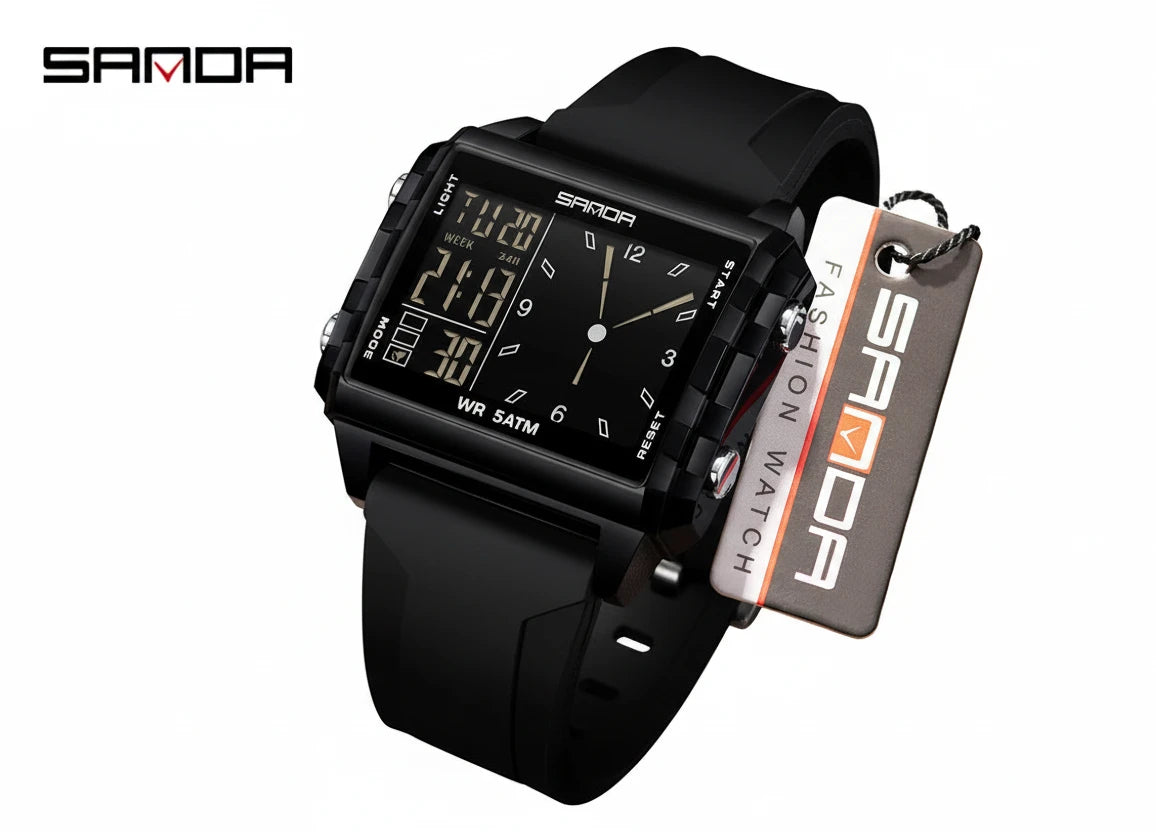 🍒Fashion electronic watches unisex luminous calendar time piece waterproof clock outdoor sports Casual Ladies Digital Wristwatch  Face The Day With A Big Face