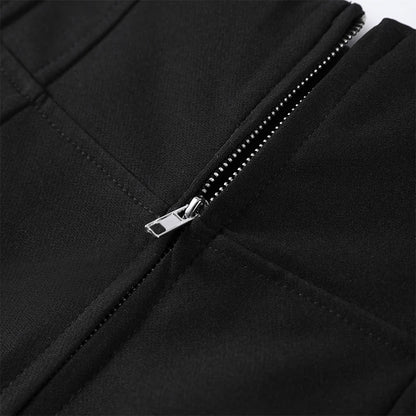 🍒Casual black blazer and pants set long sleeve jacket with fitted waist and long kick flare solid straight pant set women spring autumn suits  ‘Well fit