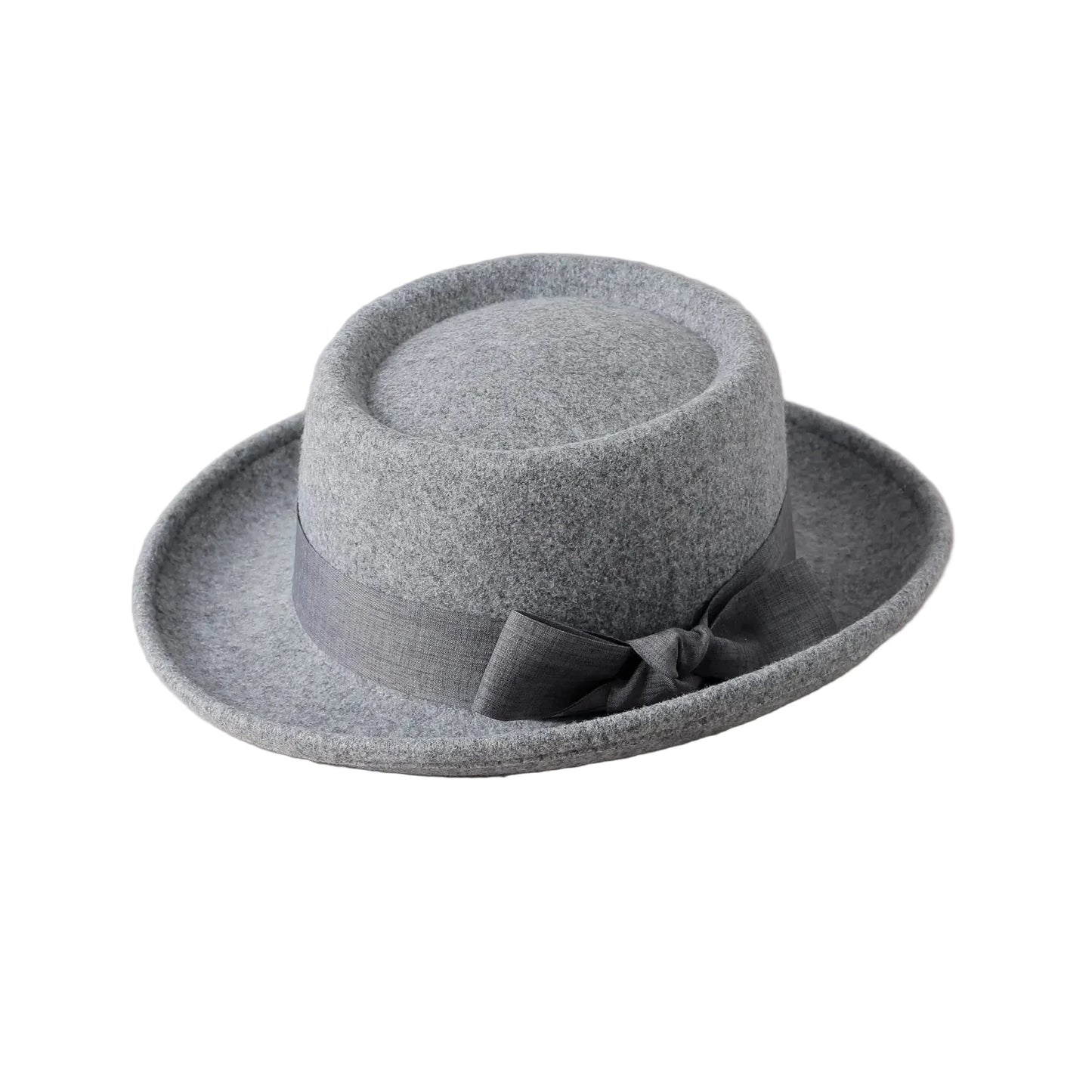 🍒Vroue se herfs- en winterhoed wolvilt fedora met syboog klassieke Italiaanse stylhoed opgerolde rand plat top mode hoofbedekking  FED op met DORA wat jou HOEDE steel kry hierdie en kruip weg in jou koel kas