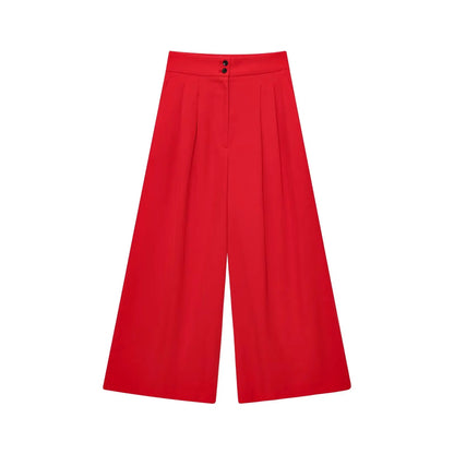 🍒Trouser suits for women sleeveless v-neck top with belt and straight pants wide leg sets spring summer clothing smart casual clothes party occasion wear two piece Two Piece Ease