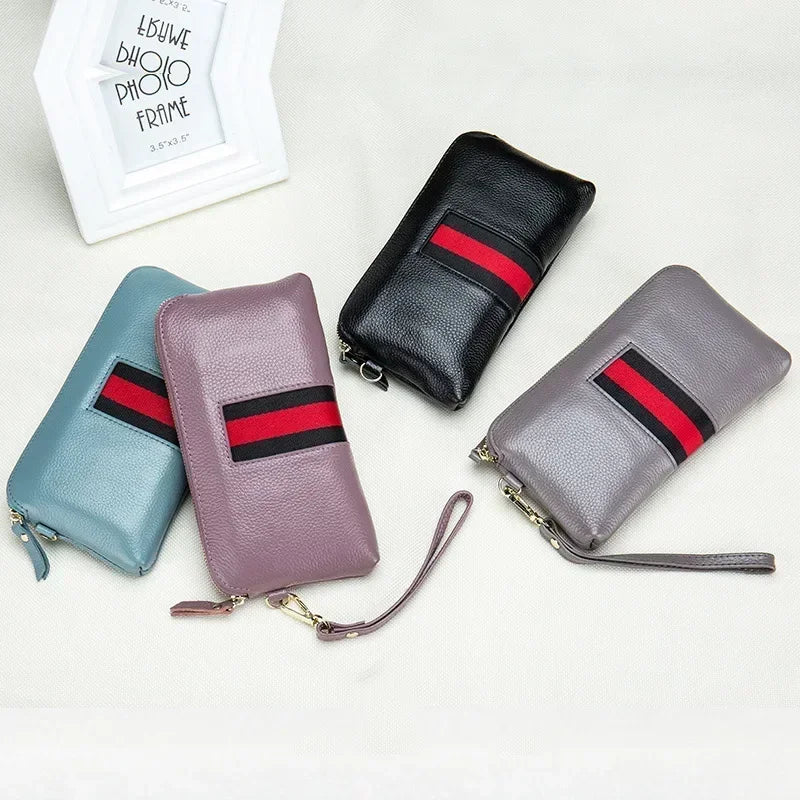 🍒Genuine leather clutch bag women’s zipper handbag cowhide wrist bag for women casual wrist let pouch smart casual accessories Dont WRIST Missing This, BAG It Now