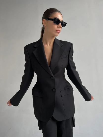 🍒 Women's autumn winter jacket faux wool blazer winter chic clothes slim waist coats office ladies double breasted fashion suits Jacket women occasion clothing Drink A GLASS In An HOUR