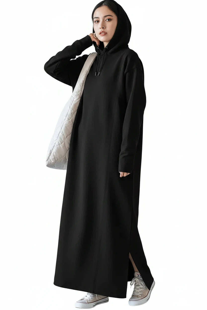 🍒Maxi-hoodierok los herfs lang rok sweetpaklente vroulike das-kraag los gemaklike uitrustings reguit rokke JYFS-2175 Maksimum Gerief