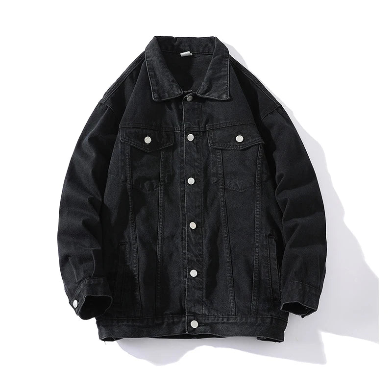 🍒Jeans jacket women coats big pockets female oversize denim jacket shirt collar casual loose relaxed fit outerwear spring  autumn fashion Do-All Daily Denim