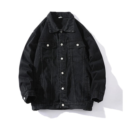 🍒Jeans jacket women coats big pockets female oversize denim jacket shirt collar casual loose relaxed fit outerwear spring  autumn fashion Do-All Daily Denim