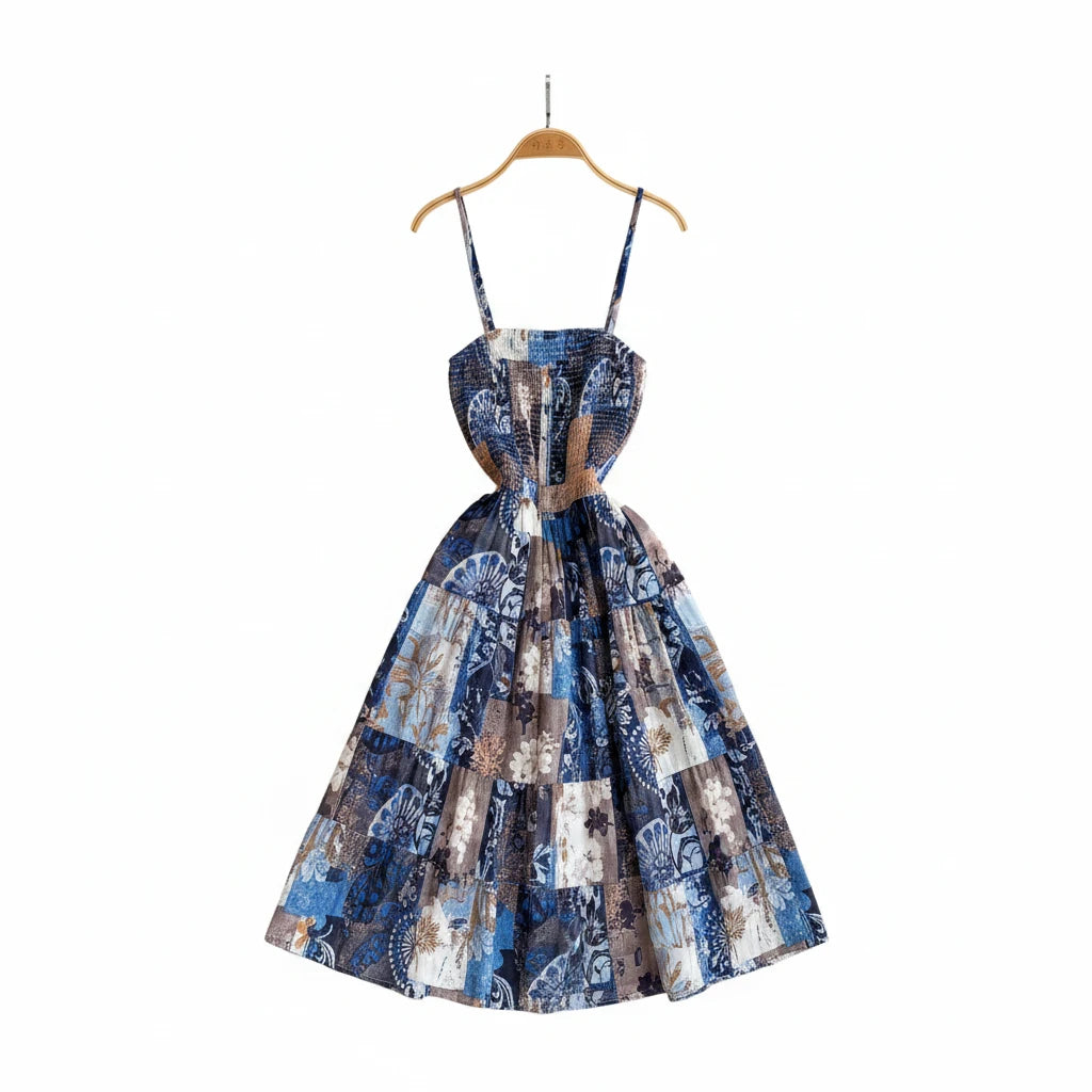 🍒Backless summer dress for women fashion beach wear slip sleeveless spaghetti straps smart casual outfit Flouncey Floral Fun