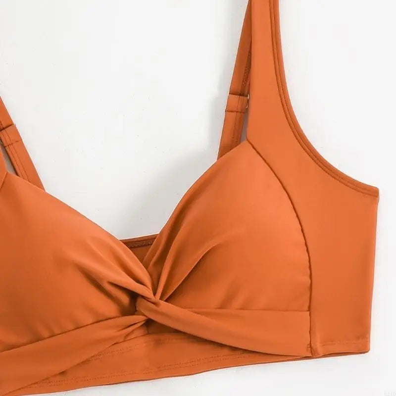 🍒Strap swimwear women high waist bikini set brazilian swimwear cross push up bra beach bathing suit full brief bather Take A Brief Second To Buy These