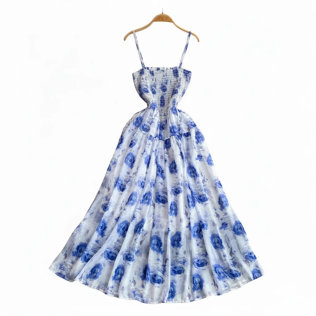 🍒Backless summer dress for women fashion beach wear slip sleeveless spaghetti straps smart casual outfit Flouncey Floral Fun
