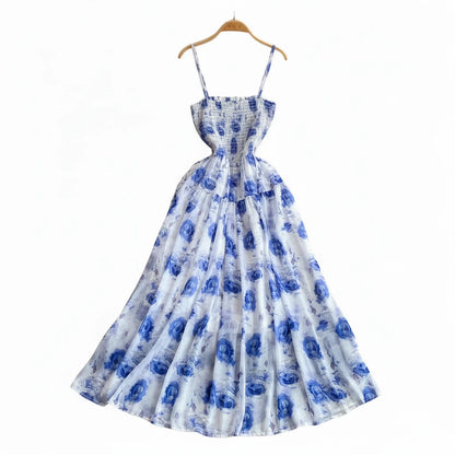 🍒Backless summer dress for women fashion beach wear slip sleeveless spaghetti straps smart casual outfit Flouncey Floral Fun