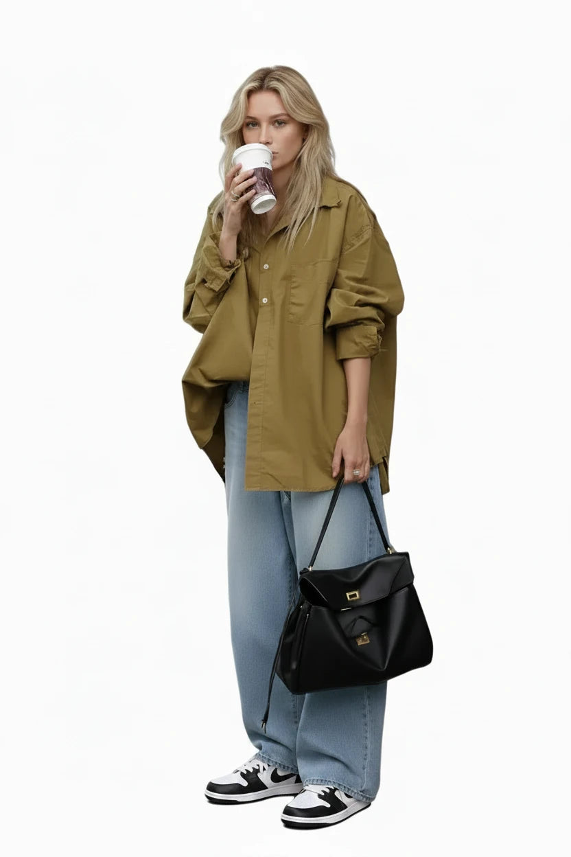 🍒Large capacity leather bag with lock for women's tote with advanced locking fashion high sensibility underarm bag that fits laptop smart casual accessory  Lock On To High Quality