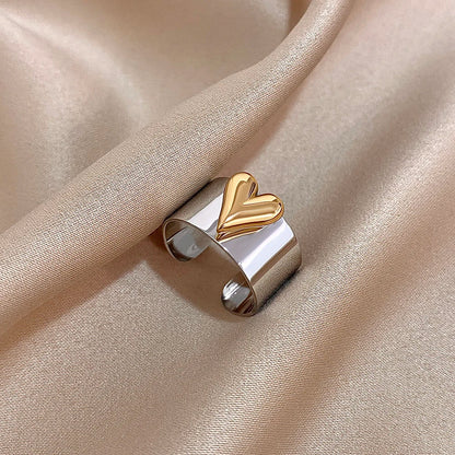 🍒Stainless steel wide bracelet women's bangle with heart gold matching ring available silver colour bracelet waterproof teen gift 316 quality fashion Jewellery smart casual Your Heart is Beating For A Love Bangle