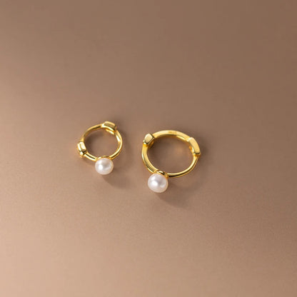 🍒925 Sterling silwer mode-oorbelle, pêrel-omhelsertjies, natuurlike pêrel-ringoorbelle vir vroue, dogter, troujuweliersware, eenvoudige styl Kry Hierdie Geskenk Het