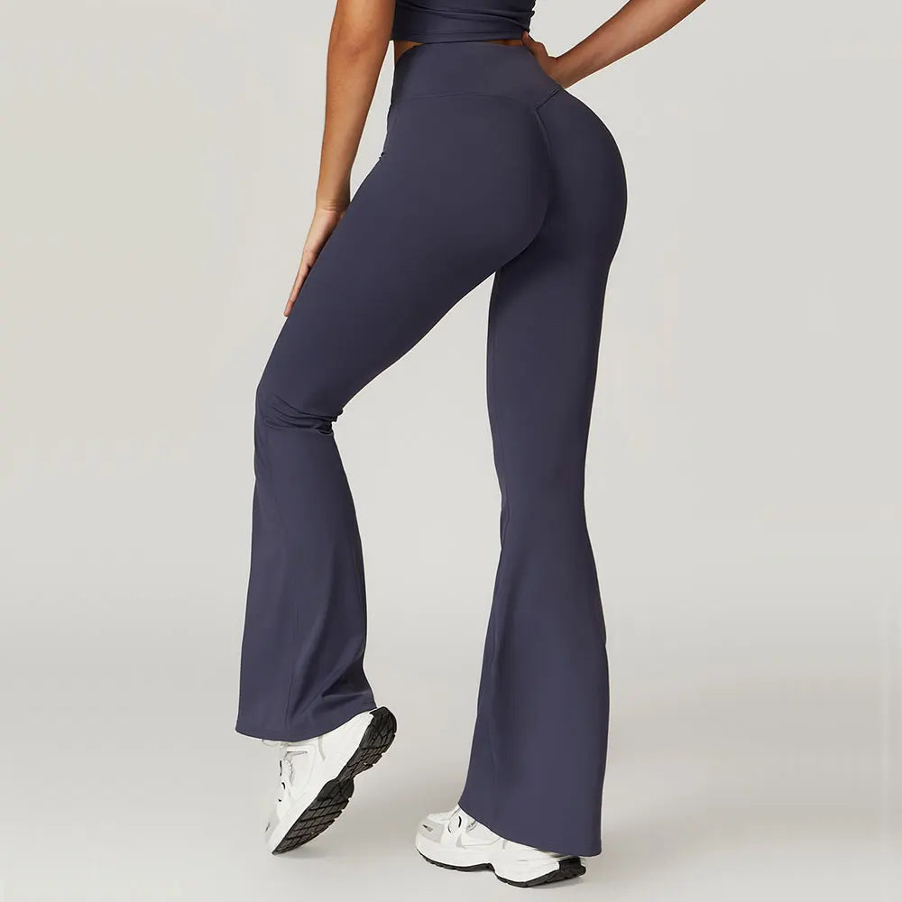 🍒Flare leggings yoga pants women bell-bottoms yoga tights high waist fitness pants stretch gym workout sports push up leggings Look lovely Leg's