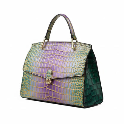 🍒Luxury designer handbags for women crocodile print bag brand high quality crocodile crossbody purse cowhide tote bag women's occasion fashion accessory  Snap Up Your Cool Crinkly Croco