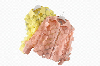 🍒Elegante Franse bloes 3D blom semi-deursigtige gaashemp top vroue lanternmou bloese somer Pick A Peach Or Two