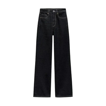 🍒Belt denim Jacket and Pants Sets shirt style jacket women butt up coat and straight trousers suit loose autumn Ladies outfits Dressy Denim