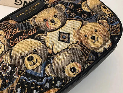 🍒Casual crossbody bags for women pu leather ladies luxury designer bags female large  capacity crossbody shoulder travel bag holiday bag ‘ BEAR Your Cute With A TEDDY Bag
