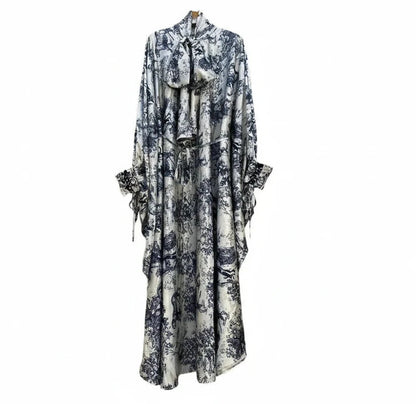 🍒Women's fashion maxi dress casual loose dress print female bohemian chic party a-line outfit for evening party occasion wear clothing Relaxed Retro Ruffle