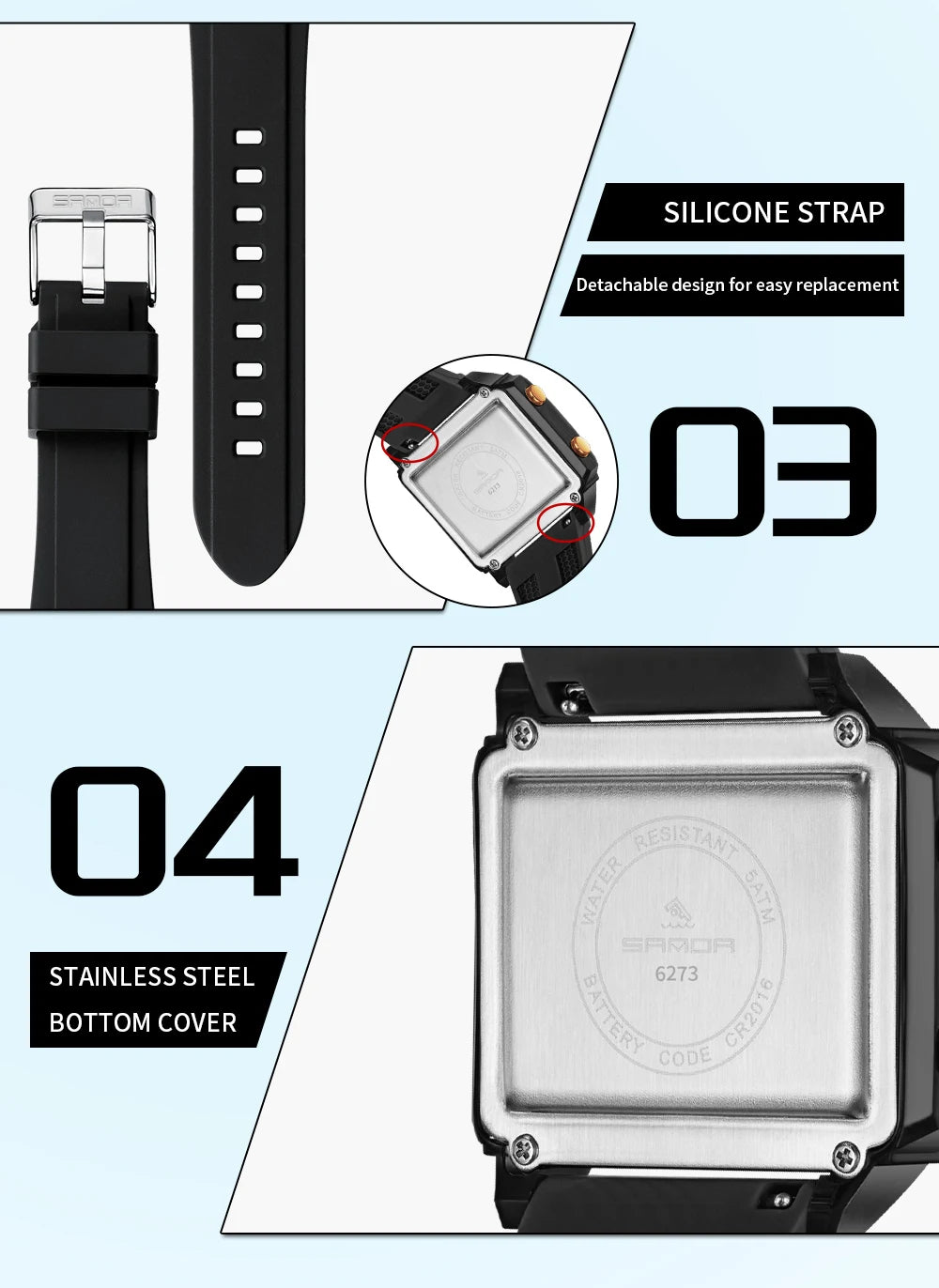 🍒Fashion electronic watches unisex luminous calendar time piece waterproof clock outdoor sports Casual Ladies Digital Wristwatch  Face The Day With A Big Face