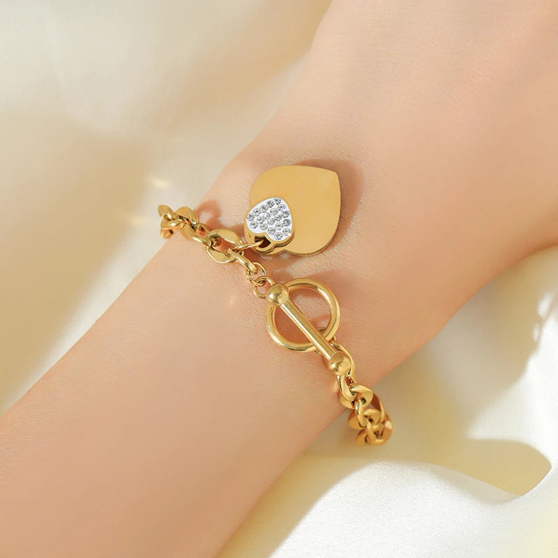 🍒Stainless steel star bracelet gold colour star charm moon starfish bracelet trendy wrist chain for women Jewellrey gifts  party accessories FISH Out This STAR