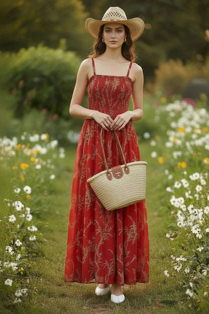 🍒Backless summer dress for women fashion beach wear slip sleeveless spaghetti straps smart casual outfit Flouncey Floral Fun