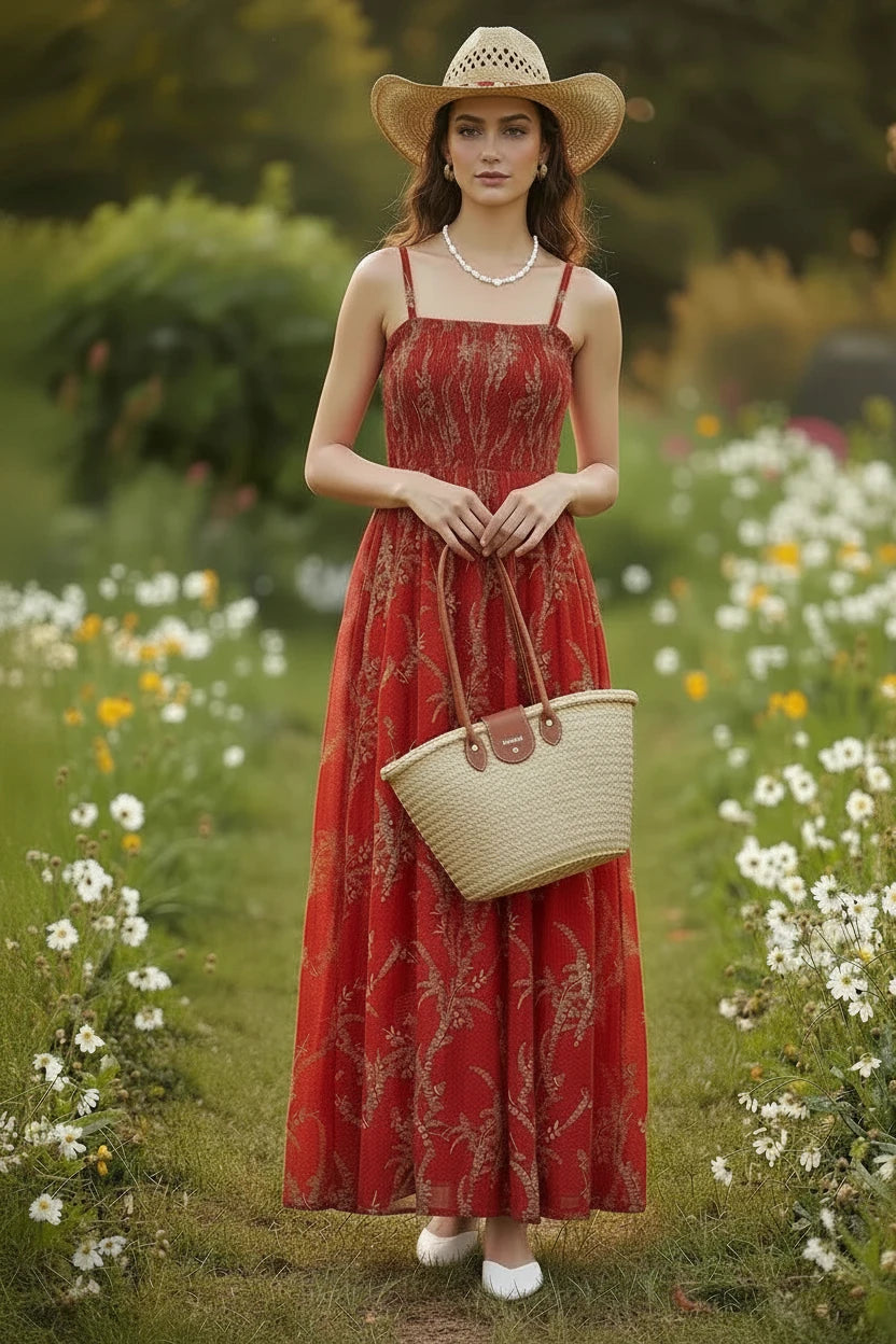 🍒Backless summer dress for women fashion beach wear slip sleeveless spaghetti straps smart casual outfit Flouncey Floral Fun